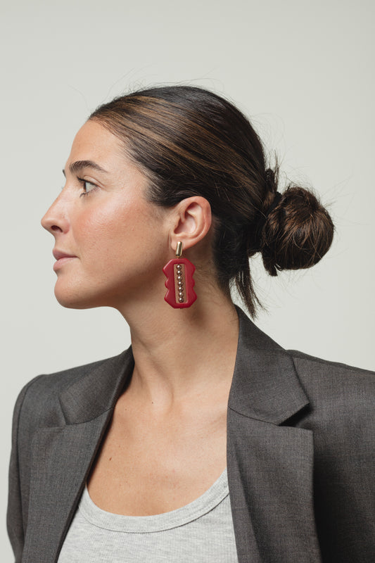 Pendiente Hebilla Rojo