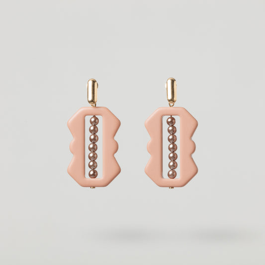 Pendiente Hebilla Beige