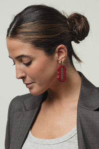 Pendiente Hebilla Rojo
