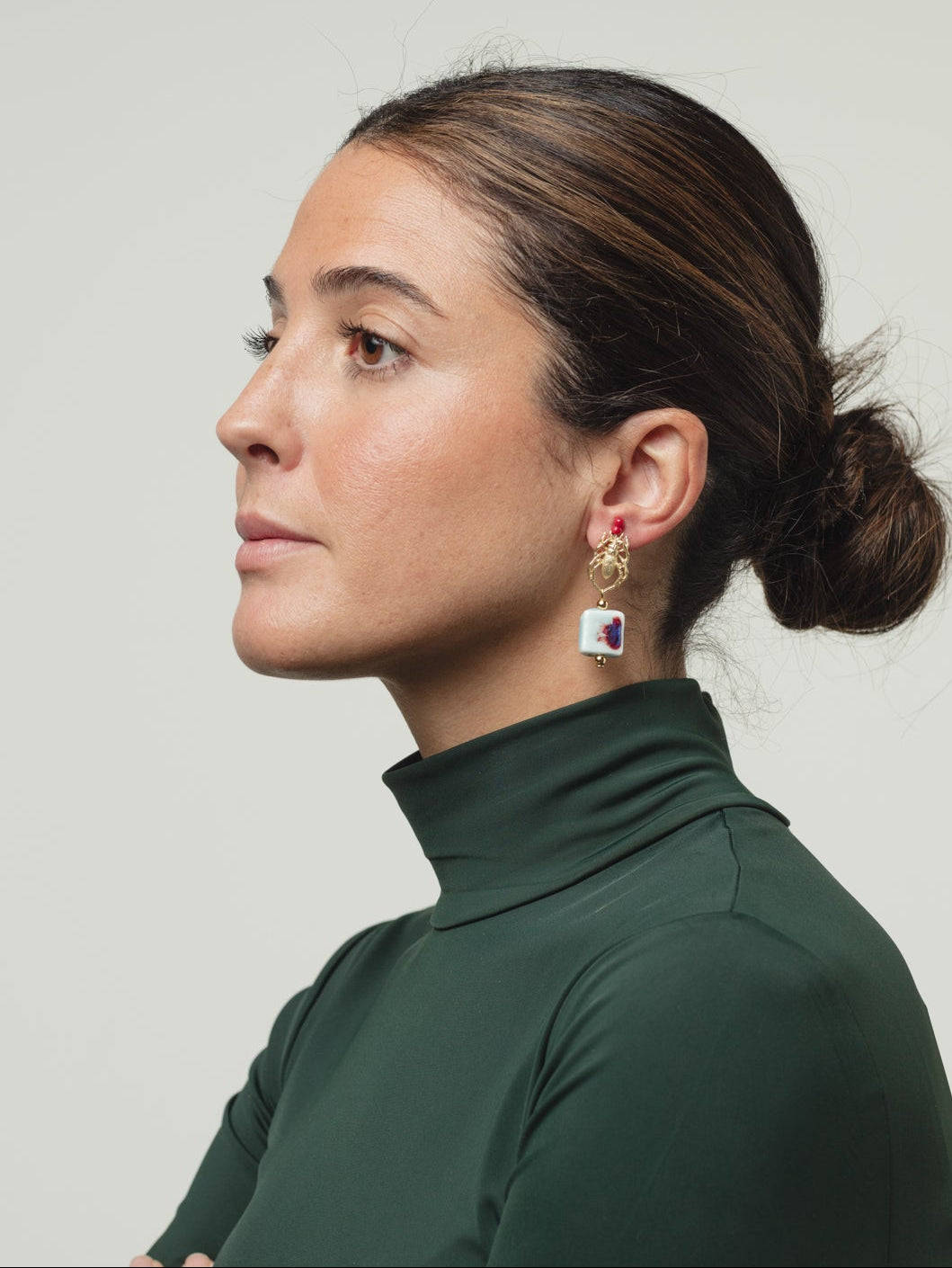 Pendiente Escarabajo Azul