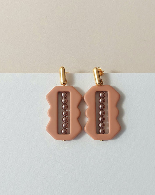 Pendiente Hebilla Beige